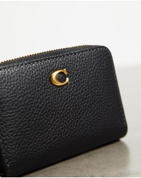 Coach - Polished Pebble Leather Essential Small Zip Around Card Case