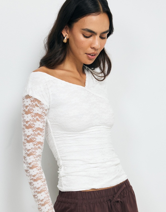 AERE - Arielle Off Shoulder Lace Top