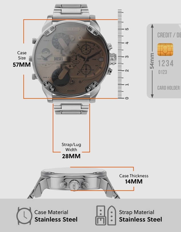 Diesel - Mr. Daddy 2.0 Silver Chronograph Watch
