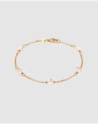 Elli Jewelry - Bracelet Crystal Butterfly 925 Sterling Silver Gold-Plated