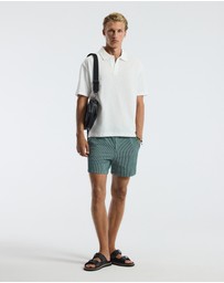 Calibre - Striped Seersucker Knit Shorts Sea Green