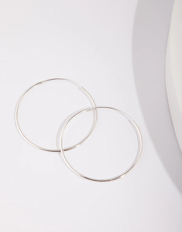 Lovisa - Sterling Silver Thread Polished Hoop Earrings