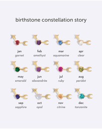 Wanderlust + Co - Birthstone Constellation Gold Flat Back Earring - Dec