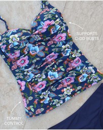 Nip Tuck Swim - Garden Gate Joanne Multifit Ruched Front Tankini Top