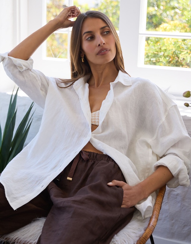 CAMIXA - Exalina Oversized Crinkle Linen Shirt