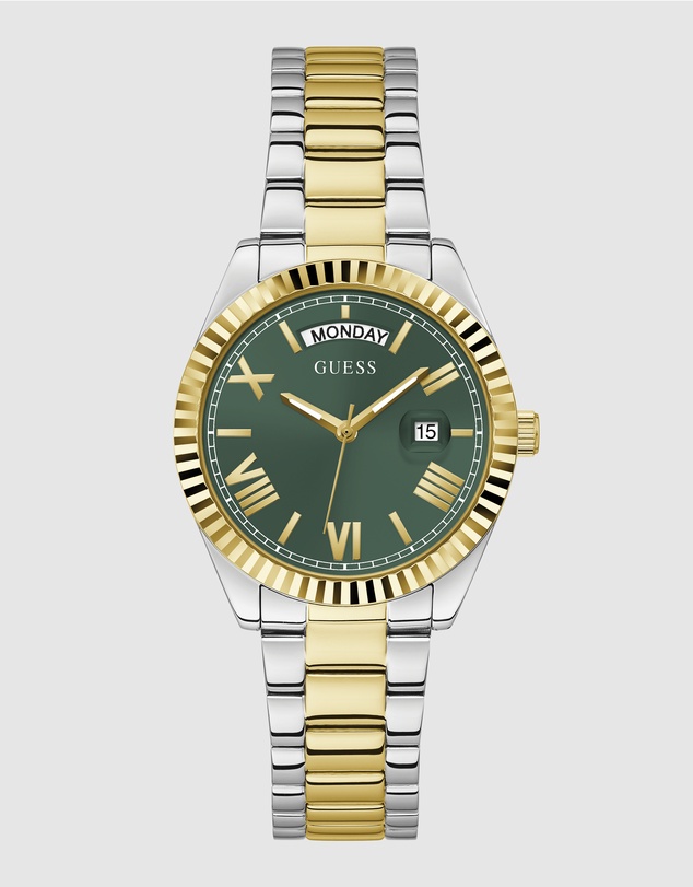 GUESS - Guess Luna Two Tone & Green Ladies Watch