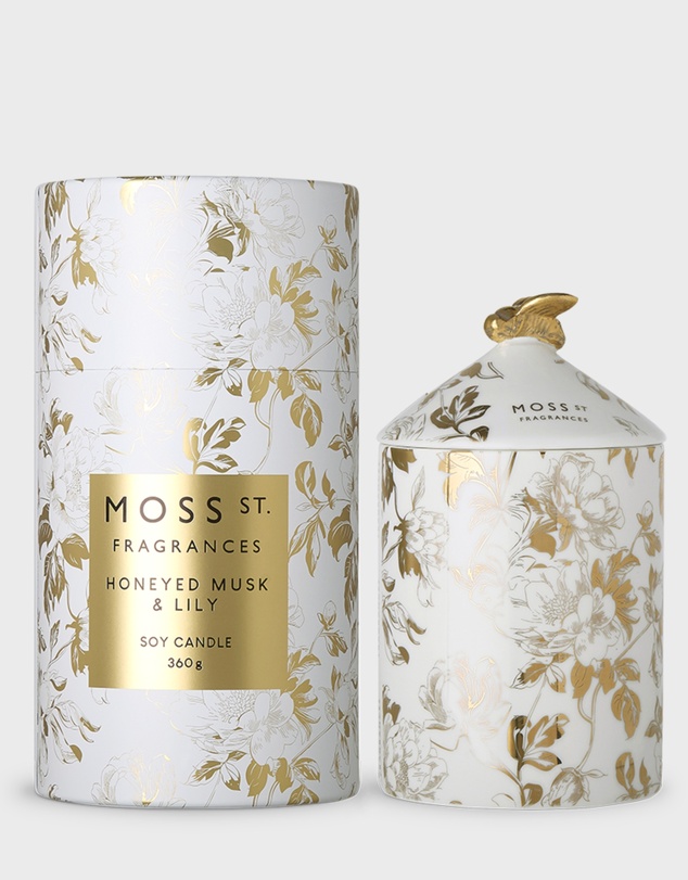 Moss St Fragrances - Honeyed Musk & Lily Ceramic Candle 360g