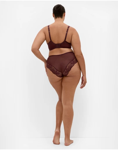 City Chic - Plus size Helena Underwire Bra - bordeaux