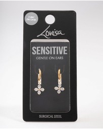 Lovisa - Gold Plated Surgical Steel Flower Huggie Hoop Earrings