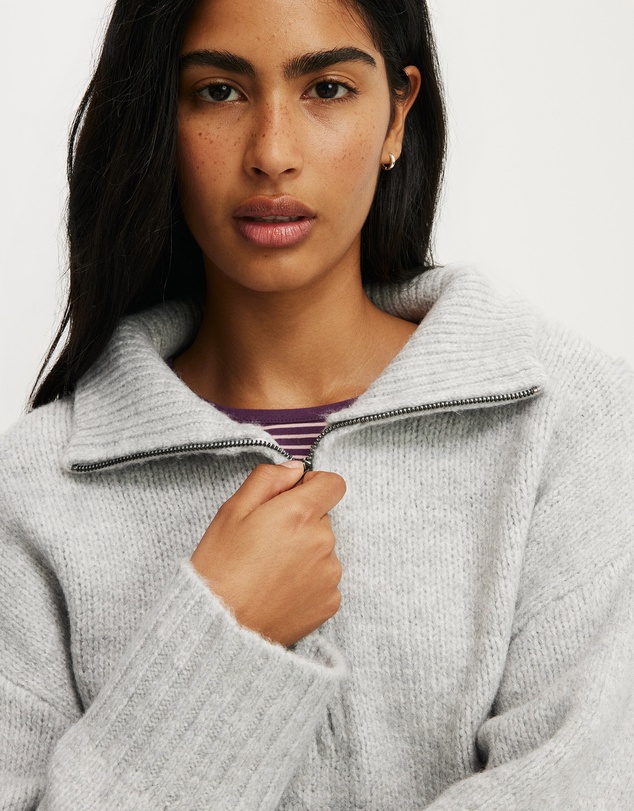 Cotton On - Luxe Funnel Zip Pullover