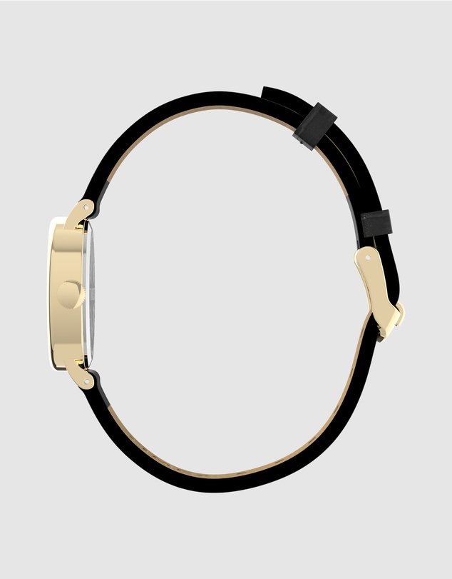TIMEX - Women's Cavatina Gold-tone Case with Black Strap