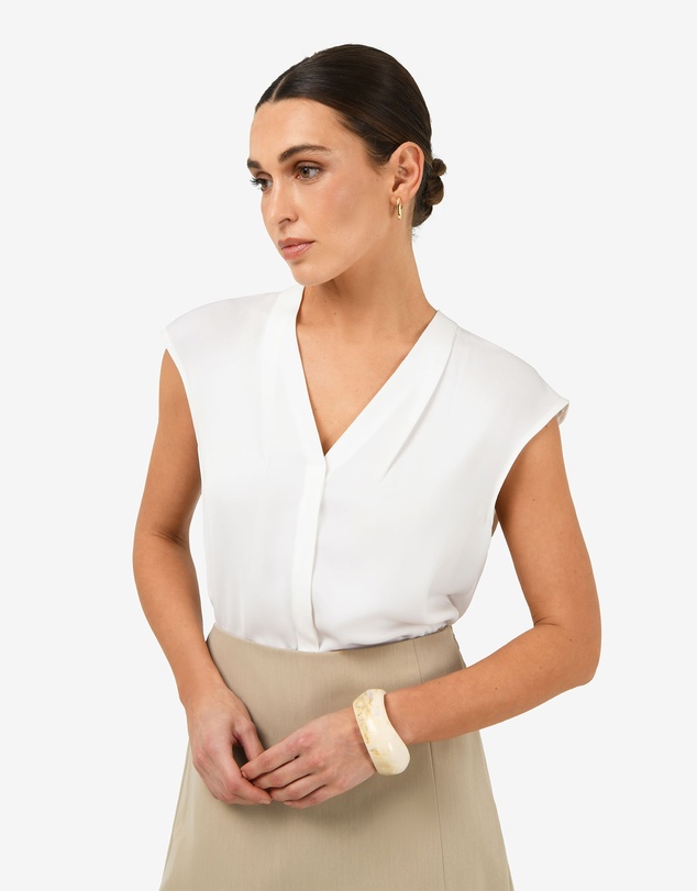 Forcast - Adelaide V-Neck Cap Sleeve Top
