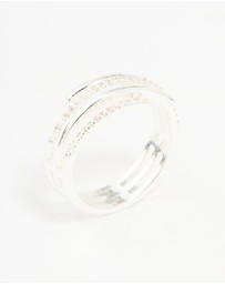 Lovisa - Silver Plated Cubic Zirconia Dainty Wrap Ring