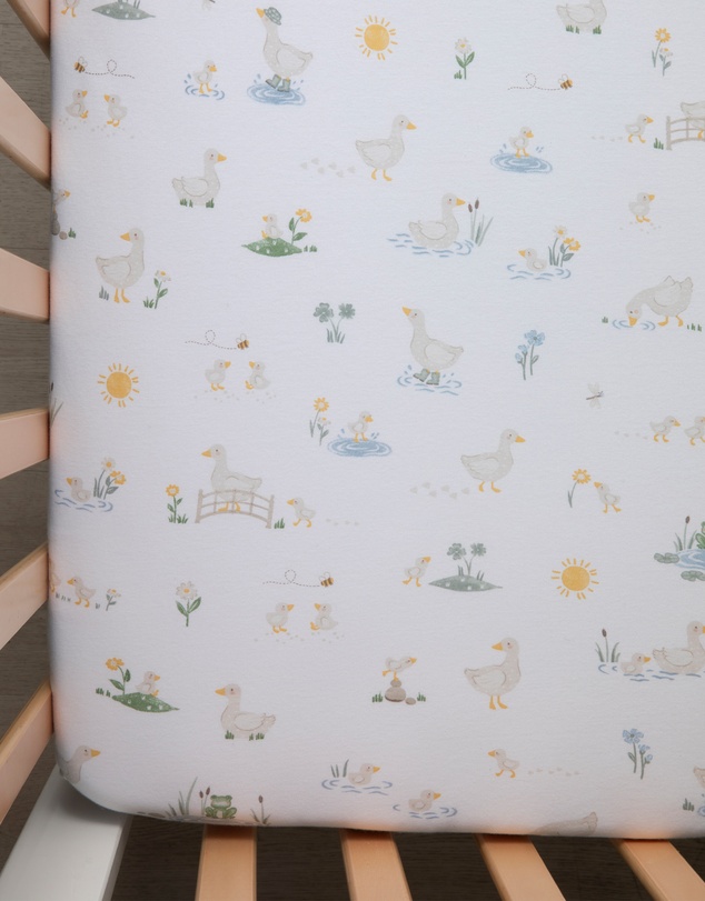 Living Textiles - 2 Pack Organic Cot Fitted Sheet - Goosey Goosey