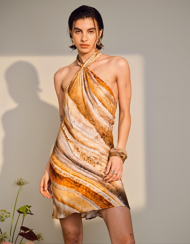 TOPSHOP - Tie Neck Halter Mini Dress