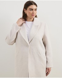 Atmos&Here Curvy - Ally Wool Blend Longline Coat