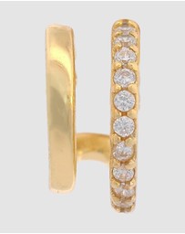 Georgini - GEORGINI MIDNIGHT VELVET RATRI DOUBLE EARRING GOLD