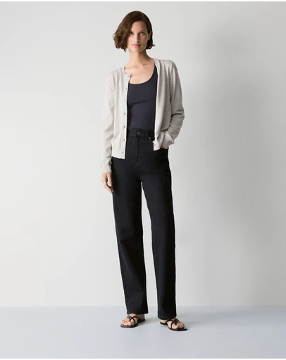 Trenery - High Rise Straight Leg Jean in Blue Black