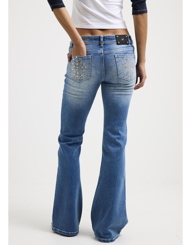 Neon Hart - Beckham Y2K Flare Denim Jeans