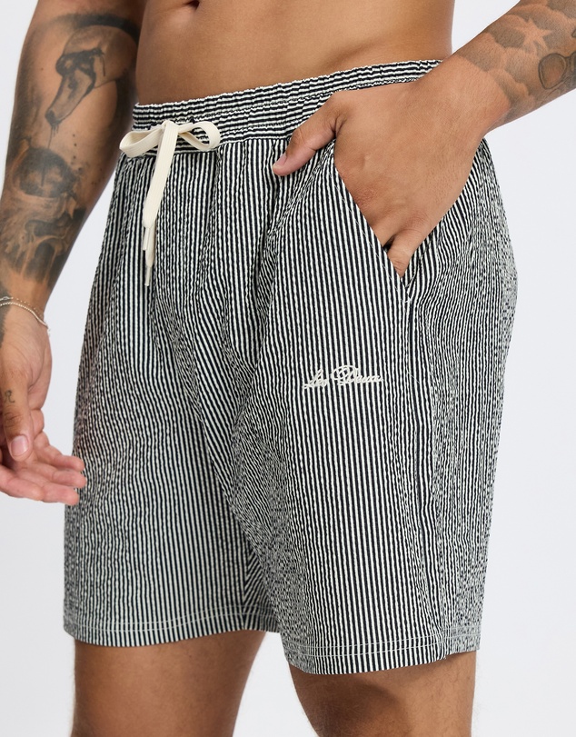 Les Deux - Stan Stripe Seersucker Swim Shorts