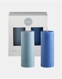 porter green - escc small pillar candle soy-blend unscented candles