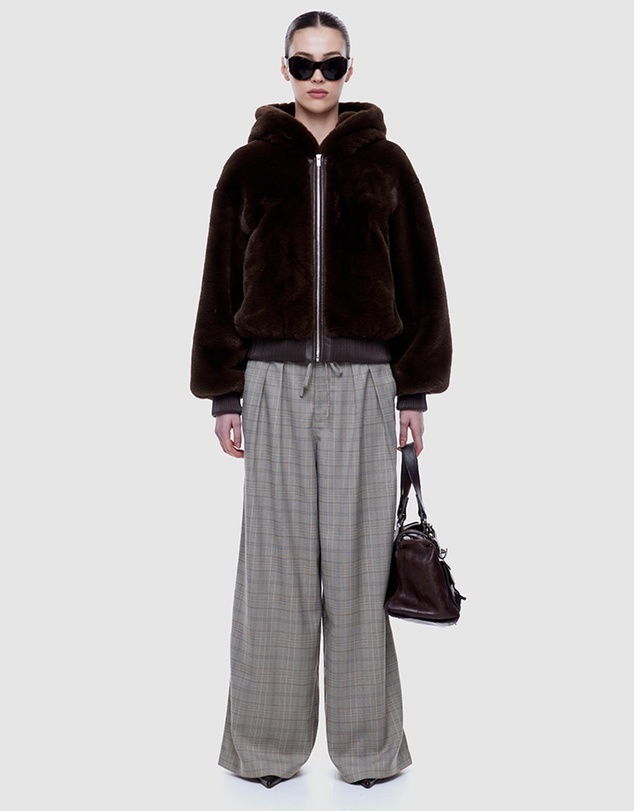 ENA PELLY - Faux Fur Zip Thru Hoodie
