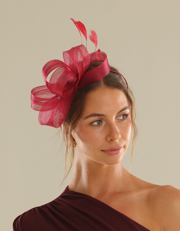 Morgan & Taylor - Nyla Fascinator in Burgundy Red