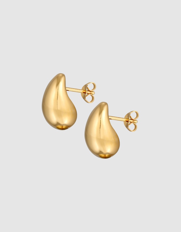 Elli Jewelry - Polished Teardrop Stud Earrings in Gold-Plated 925 Silver