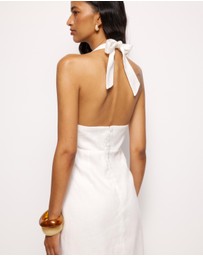 AERE - Lysandra Linen Halter Midi Dress