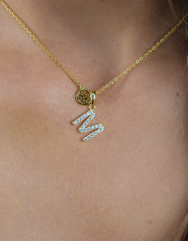 Georgini - Georgini Luxury Letters M Initial Pendant Gold