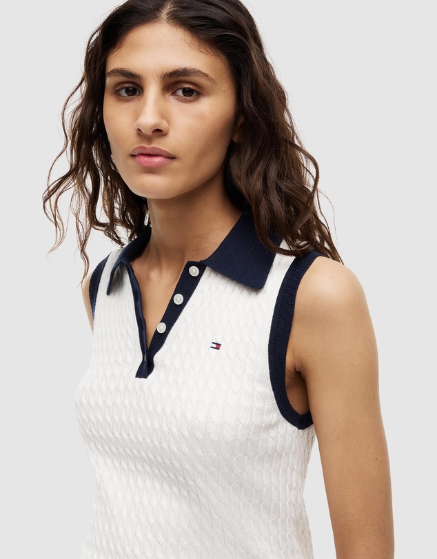 Tommy Hilfiger - Fine Gauge Cable Sleeveless Polo