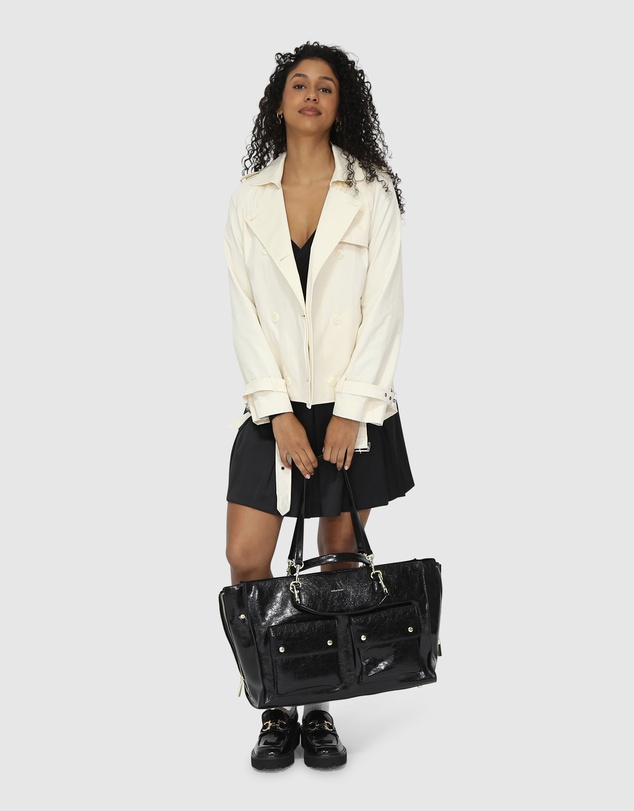 Belle & Bloom - Cool Nights Cropped Trench Coat