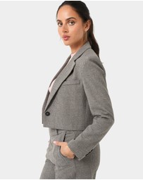 Forcast - Kai Checked Crop Blazer