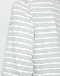 Dazie - Melrose Long Sleeve Stripe Boyfriend Tee