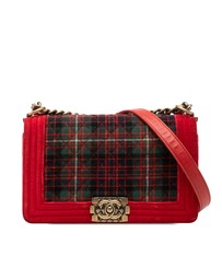 Pre-Loved by Azura Reborn - Pre-Loved Old Medium Quilted Tweed and Velvet Boy Flap