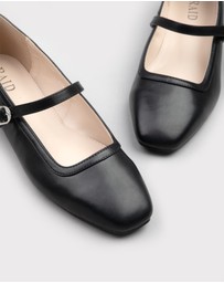 RAID - Finni ankle strap ballet pumps in black
