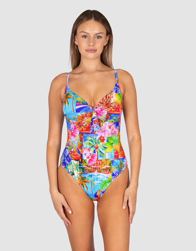 Baku Swimwear - Tropicalia D/E Cup Tie Front One Piece Swimsuit