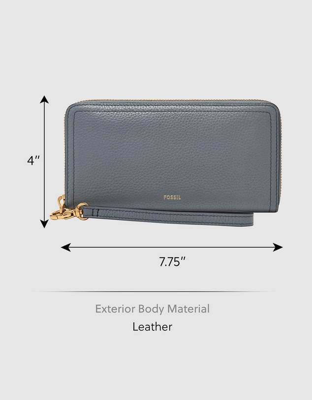 Fossil - Logan Blue Zip Clutch