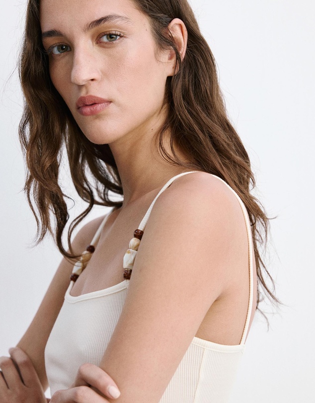 M.N.G - Thin Strap Embellished Top