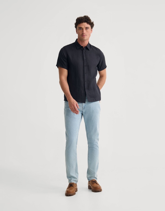 Oxford - Leyton French Linen Short Sleeve Shirt