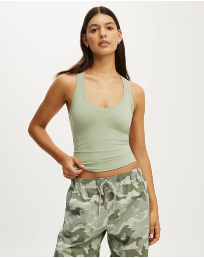 Cotton On Body Active - Ultra Soft Plunge Front Racer Tank