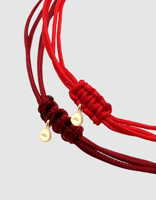 Elli Jewelry - Bracelet Set Women Circle Infinity Red and Burgundy 925 Sterling Silver Gold Plated