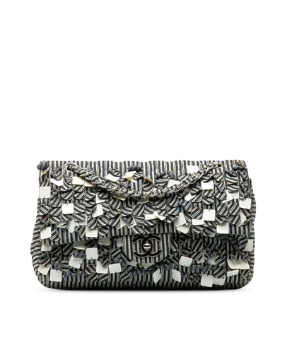 Pre-Loved by Azura Reborn - Pre-Loved chanel Striped Design Shoulder Bag with Chain Strap and Turn Lock Closure