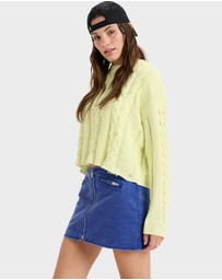 Roxy - Womens Chloe Kim Mini Moto Denim Skirt