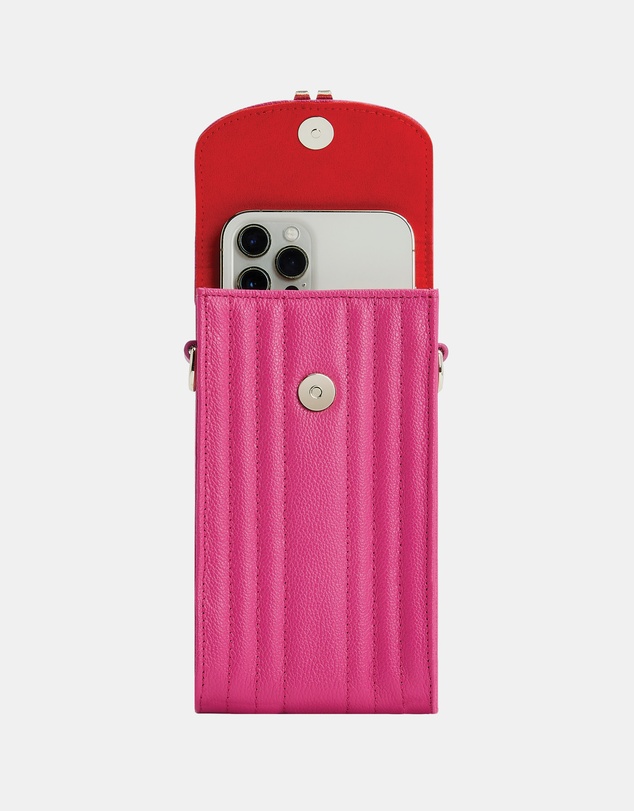Wolf - Wolf Mimi Phone Case with Wristlet & Lanyard Pink