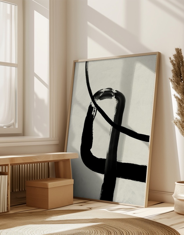 Olive et Oriel - Black Strokes No 5 by Treechild Art Print