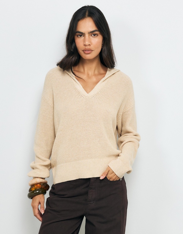 AERE - Lilo Cotton Wool Polo Knit
