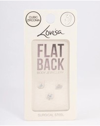 Lovisa - Surgical Steel Cubic Zirconia Floral Flat Back Pack