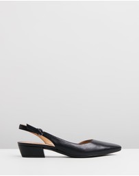 Naturalizer - Banks Slingback Heeled Sandal - Black Leather