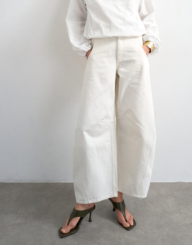TOPSHOP - Tilda Denim Barrel Mid-Rise Jeans